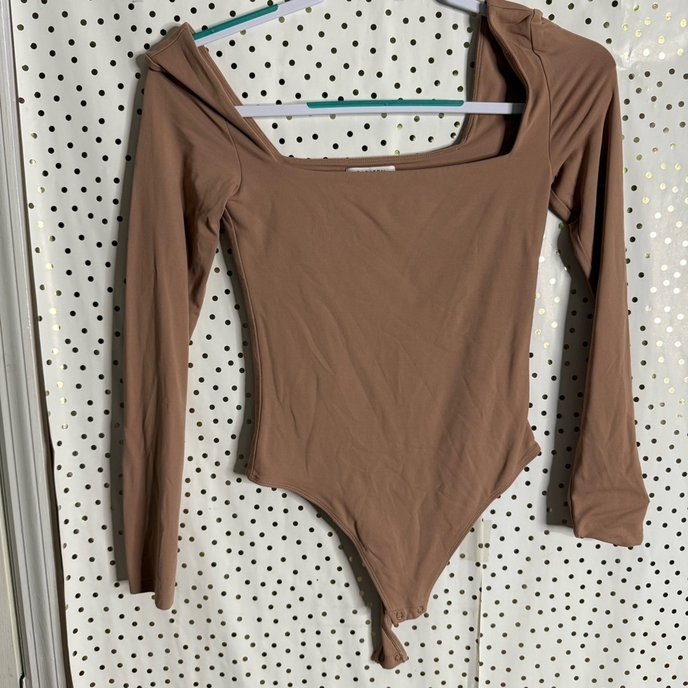 Babaton Brown Long Sleeve Bodysuit